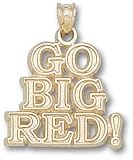 Nebraska Cornhuskers Solid 10K Gold ''GO BIG RED'' Pendant
