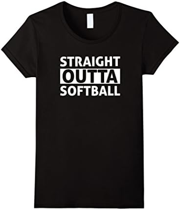 Women's Straight Outta Softball - Premium Cotton T-Shirt Medium Black