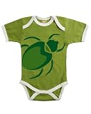 Happy Print SS Body Suit, 0 - 3m, Olive - Beetle