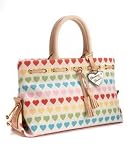 Dooney & Bourke Rainbow Hearts Tassel Tote