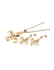 Nickel Free Sterling Silver Pendant & Earring Sets 14K Gold Plated CZ Cross Set