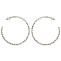 Rhinestone 2-Sided Hoop Earrings- 2.5"