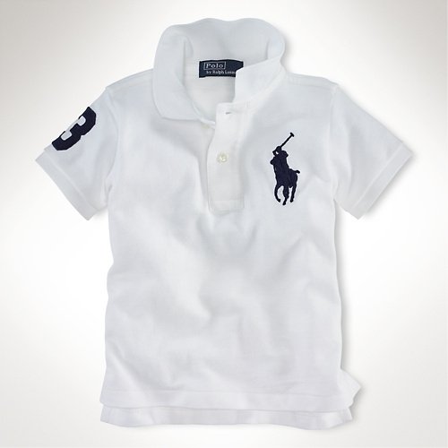 (ラルフローレン) RALPH LAUREN ビッグポニー・ナンバー付半袖ポロ(白)