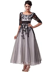  Lace-Up Elbow Length Sleeves Square Neck Cocktail Tulle  Ball Gown Evening Dress/Homecoming Dress/Bridesmaid Dress/Pageant Dress/Prom Dress/Party Dress/Wedding Dress 