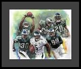 Philadelphia Eagles (Group) Sports Framed & Matted Poster Print - 16 X 20