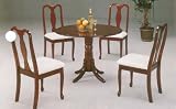 Set of Two Cherry Finish Queen Anne Dining Chairs