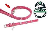 (Wag'n'Walk) Designer Diamante Pink Flowers Dog Lead Outdoor Living