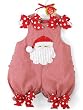 Mud Pie Baby Girl's Red Gingham Santa Applique Bubble Romper
