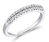Diamond Ring Wedding Band 14k White Gold Womens (0.20 Carat)