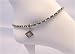 Jewelry : Anklet - A26 - Swarovski (tm) Crystal - Stretch ~ Blk Diamond AB with Diam Geo Charm