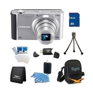 Samsung ST200F 16 MP 10X Wi-Fi Digital Camera - Silver 16GB SUPER BUNDLE