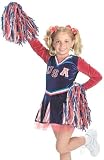 Kids Girls Costume USA Cheerleader Pep Squad Outfit L Girls Large (Size 10-12)