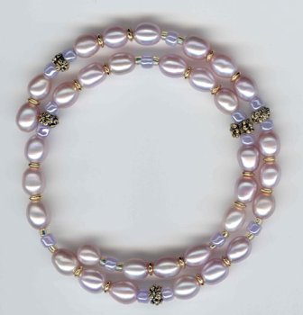 Click here to buy Lavender Oblong Pearl & AG Flower Expandable Bracelet.
