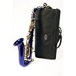 Barcelona E-Flat Alto Saxophone with Case, Reeds, Cleaning Rod, Polishing Cloth, Gloves, and Cork Wax - Blue