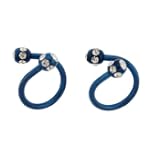 SAVE $22.5 - Lip Ring - Blue Anodized with Clear Crystals - 16 Gauge - Sold as a Pair $20.25