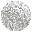 Clear Glass Rattan Design Salad Plate 9.25" D Set of Two