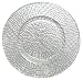 Clear Glass Rattan Design Salad Plate 9.25" D Set of Two