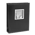 200-Photo Faux Leather Album with Metal Frame - Black