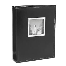 200-Photo Faux Leather Album with Metal Frame - Black by 