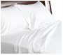 Divatex  260-Thread-Count 100% Cotton Stripe Queen Sheet Set with Bonus Standard Pillowcases, White