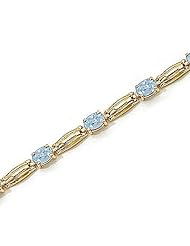 14kt Yellow Gold Oval Aquamarine Bracelet.