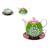 PT Tea Set for 1 Vintage Flower Ceramic Green