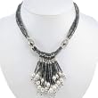 Handmade Serpentine Necklace With Freshwater Pearls and Silver Beads