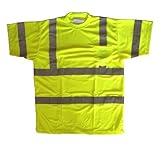 PIP 313-CNTSPLY Yellow Polyester High-Visibility & Reflective Shirt - T-Shirt - ANSI Class 3 Rating - Fits 59.1 in Chest - 34.3 in Length - 313-CNTSPLY-4X [PRICE is per EACH]