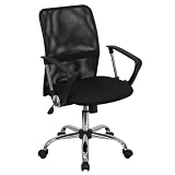 Flash Furniture Mid-Back Black Mesh Computer Chair with Chrome Finished Base