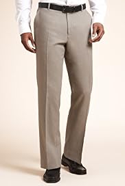 Summer Weight Linen Blend Flat Front Trousers
