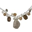Handmade Quartz, Agate, Glass & Sterling Silver Necklace