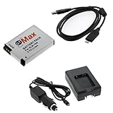 GTMax SLB-10A Replacement Battery+Travel&Home Charger with Car Adapter+SUC- ....