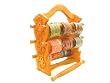 Beachcombers! Indian Natural Stained Hand Carved Wood Glass Bangle Bracelet Jewelry Stand Display Holder Rack