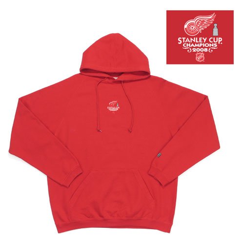 Detroit Red Wings NHL '08 SC Champs Goalie Pullover Hooded Sweatshirt (Dk Red)