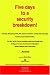 Book Five Days To A Security Breakdown!