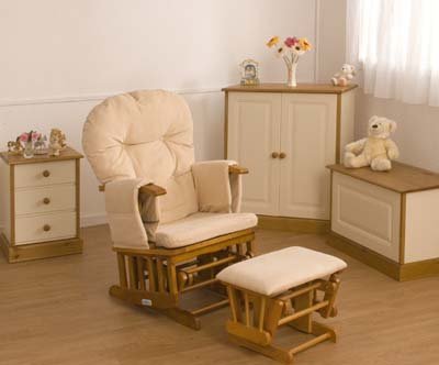 Childrens Toyshop  Toys : Reclining Glider chair and stool