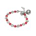 8-Inch Silver Small Bell & Lantern & Red Coral Bead Link Heart-shaped Bracelet Chain Jewellery