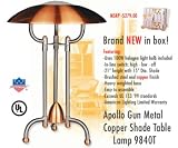 American Lighting 9840T Apollo Gun Metal Copper Shade Table Lamp