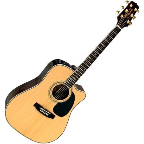 MusicalInstruments: Takamine EG334SC Dreadnought Cutaway Solid Top Acoustic Electric Guitar   Gloss Natural