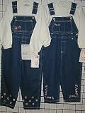 Review   / Toddler Girls's Sizes 2T/3T/4T Denim Embroidered Bib Pocket Overall 2-PC Sets(Pre-pack=24 Sets with Assorted Sizes/Emb. Designs, Each $7.50)