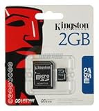 Kingston 2GB Micro SD 2G 2 G/GB Memory Card w/SD Adapter