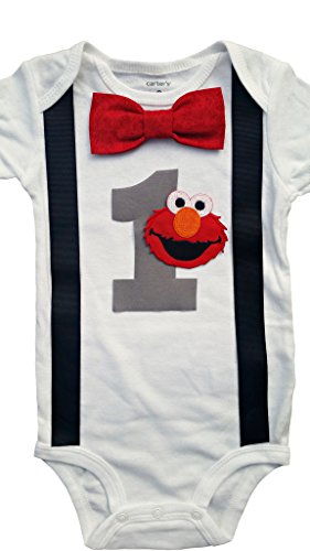 Baby Boys 1st Birthday Outfit - Elmo Bodysuit