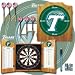 Tulane University Dart Cabinet with Darts and Board