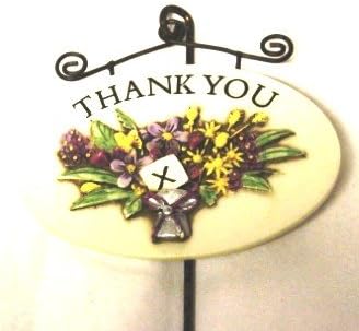 Magnet Oval Plaques And Stake-Thank You
