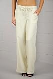 Women's 100% linen pants with drawstring waist