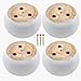 4PCS Bun Foot Furniture Legs with 12 Screws, White Wooden Couch Sofa Legs Replacement Parts