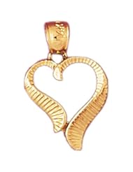 Dazzlers Solid 14k Gold Heart Charm Pendant Available in three colors from jewelsberry (weights: 1.0 grams only)