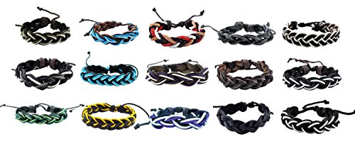 Unisex Hawaiian Surfer Style Cotton Cord Braided Leather Bracelet
