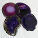 Purple Color Agate Slice Coaster Set of Four Agates Gift Boxed