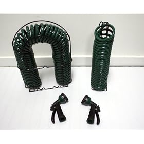 Magna-Hose 50' and 25' Coiled Hose Combo with Wire Rack by 